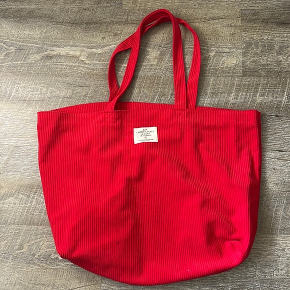 Sezane Handbags - Sezane Red Courdroy Octobre Tote Bag One Size